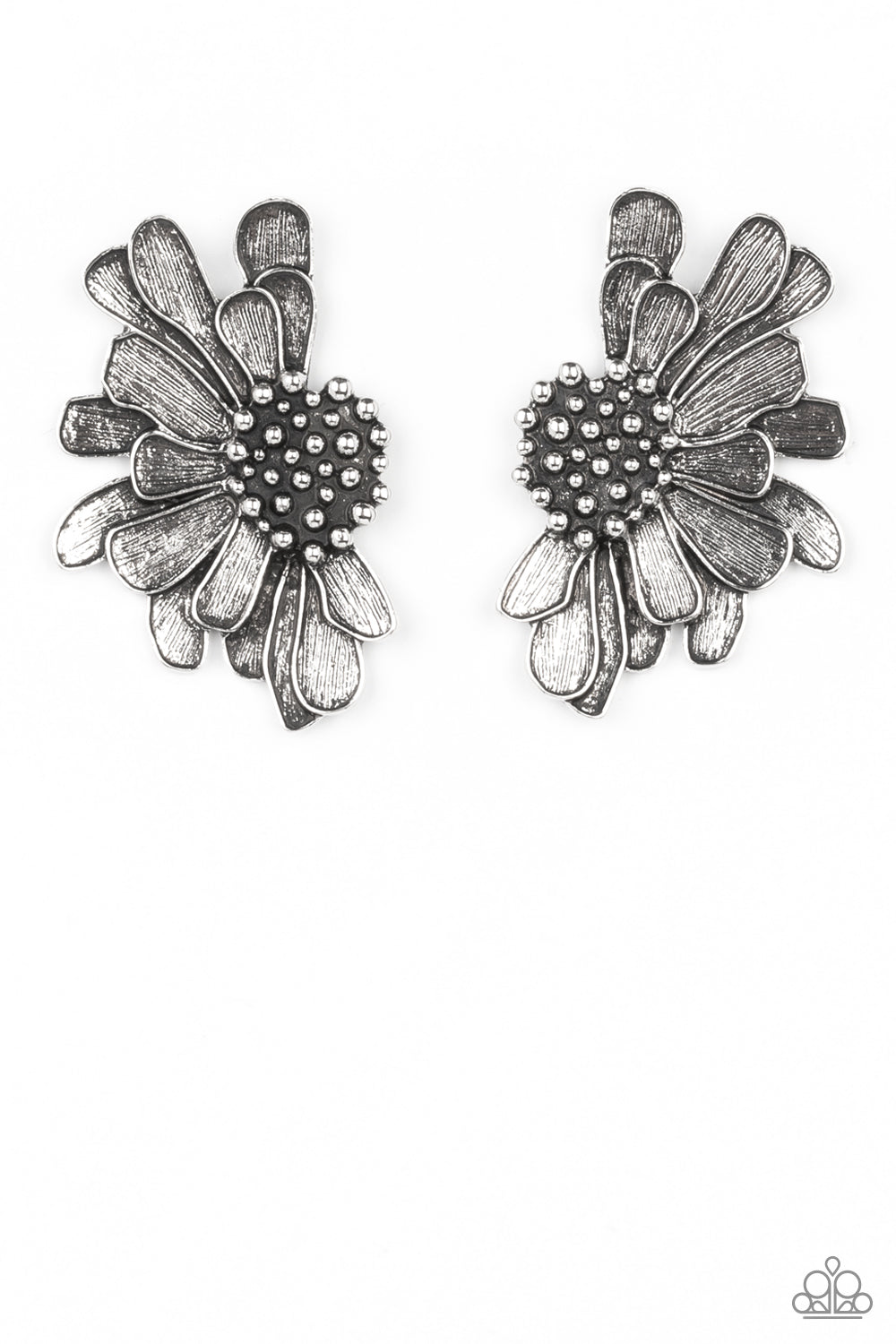 silver, silver jewelry, post back earring, life of the party exclusive, paparazzi accessories, everyday accessories, affordable jewelry, 