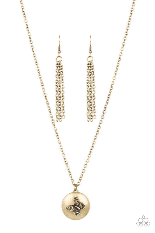 Brass, brass jewelry, butterfly, necklace, medium necklace, affordable jewelry, affordable holiday gift, everyday jewelry, paparazzi accessories, jewelry stores, butterfly jewelry, casual jewelry, spring jewelry, trending jewelry, jewelry stores, jewelry stores near me, 