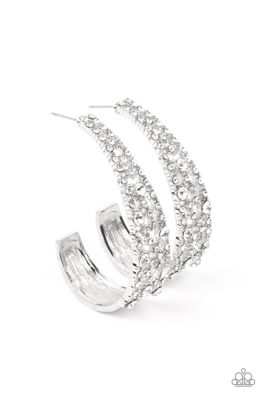 silver, silver jewelry, earring, post back earring, hoop earring, life of the party exclusive, paparazzi accessories, everyday jewelry, affordable jewelry