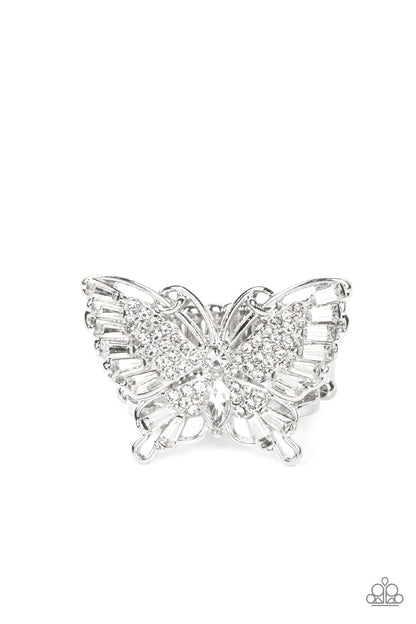 silver, silver jewelry,ring, adjustable ring, butterfly, butterfly jewelry, spring jewelry, , affordable holiday jewelry, everyday jewelry, affordable jewelry, life of the party exclusive piece, jewelry stores, jewelry stores near me, paparazzi accessories, 