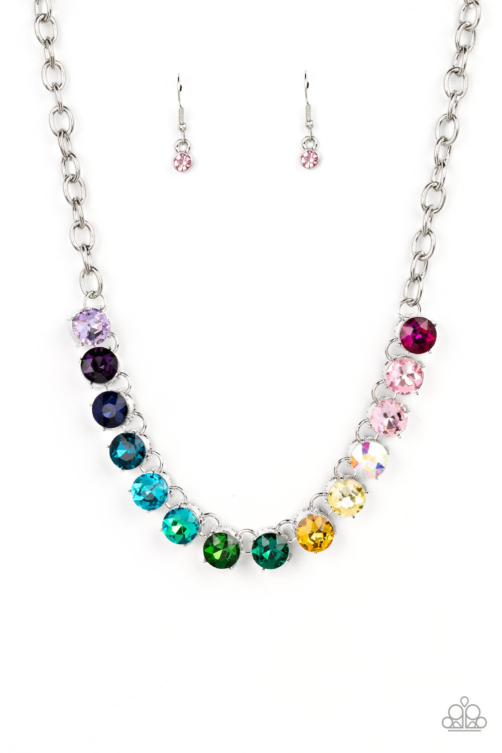 silver, silver jewelry, necklace, long necklace, affordable jewelry, paparazzi accessories, life of the party exclusive, lop, affordable holiday gift, everyday jewelry, white rhinestone, jewelry stores, pride festival jewelry, multi colored jewelry jewelry stores near me, white jewelry, 