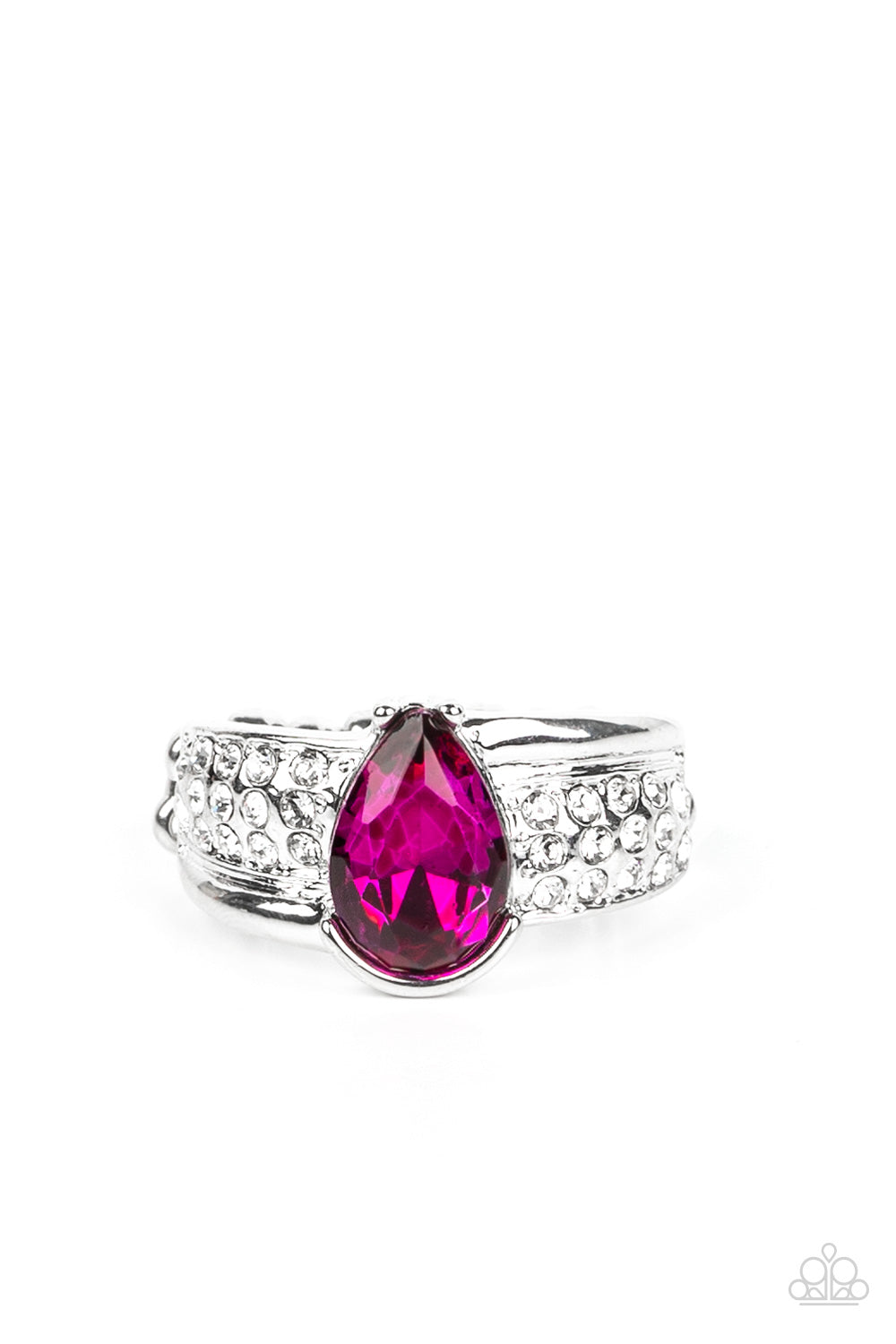 silver, silver jewelry, ring, skinny back ring, adjustable ring, fushia, pink, pink jewelry, trending jewelry, affordable jewelry, affordable holiday gift, everyday jewelry, paparazzi accessories, jewelry stores near me, 