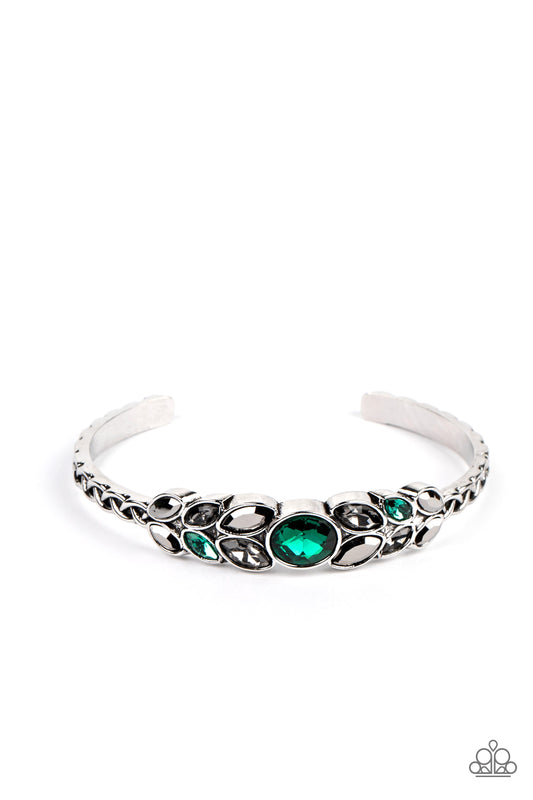 silver, silver jewlery, bracelet, cuff, green, green jewlery, viral jewelry, affordable jewlery, affordable holiday gift, everyday jewlery, trending jewlery, rhinestone, paparazzi accessories, jewlery stores, jewelry stores near me, 