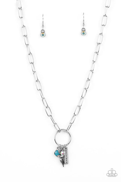 silver, silver jewelry, necklace, medium necklace, blue, rhinestone, inspiration, affordable holiday gift, affordable jewelry, casual jewelry, viral jewelry, casual jewelry, trending jewelry, paparazzi acessories, jewelry stores, jewelry stores near me, 