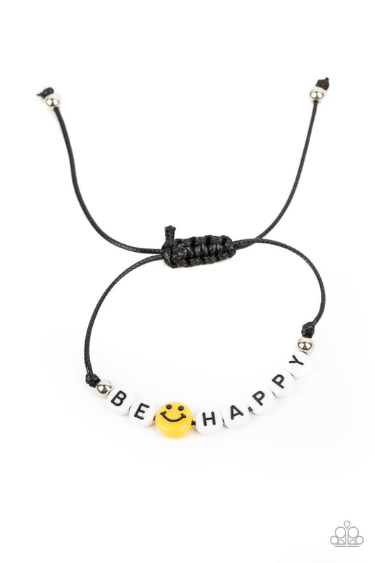 black, black jewlery, affordable jewelry, affordable holiday gift, everyday jewlery, paparazzi accessories, smiley face, boho jewlery, jewelry stores, jewelry stores near me, casual jewelry, boho jewlery, bracelet, pull string, 