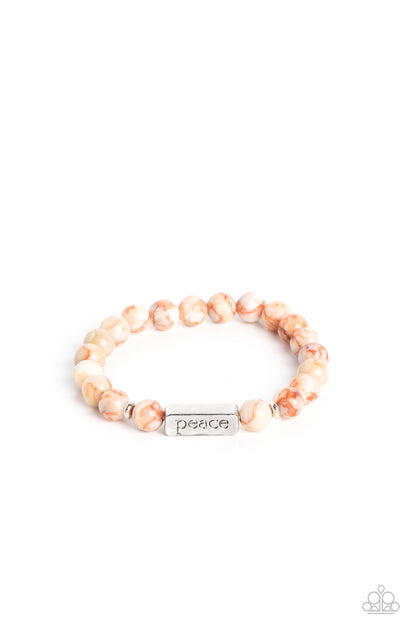 stone, bracelet, stretch bracelet, marble jewelry, inspiration jewelry, affordable jewelry, affordable holiday gift, everyday jewelry, trending jewelry, orange, orange jewlery, halloween jewlery, paparazzi acessories, jewelry stores, jewelry stores near me, 