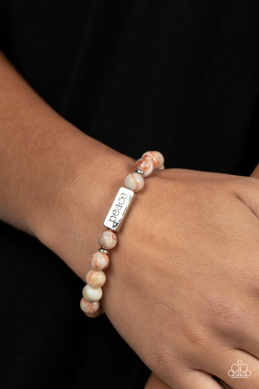 stone, bracelet, stretch bracelet, marble jewelry, inspiration jewelry, affordable jewelry, affordable holiday gift, everyday jewelry, trending jewelry, orange, orange jewlery, halloween jewlery, paparazzi acessories, jewelry stores, jewelry stores near me, 