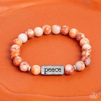 stone, bracelet, stretch bracelet, marble jewelry, inspiration jewelry, affordable jewelry, affordable holiday gift, everyday jewelry, trending jewelry, orange, orange jewlery, halloween jewlery, paparazzi acessories, jewelry stores, jewelry stores near me, 
