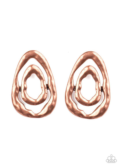 Ancient Ruin Copper Earring - Paparazzi Accessories